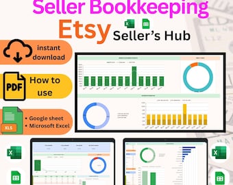 Etsy セラー向けビジネス簿記テンプレート（利益、売上、経費、収入を追跡できる会計スプレッドシート）| Google スプレッドシートと Excel