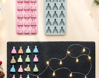 15-Cavity Christmas Tree Silicone Mold – For Resin, Fondant, Chocolate, Wax melts and Soap
