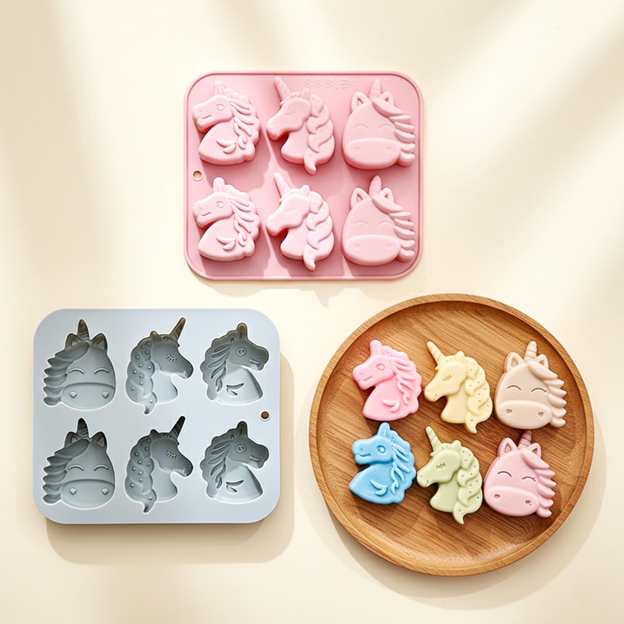 6 Unicorn Silicone Moulds – For Chocolate, Fondant, Cake Decorating, Cupcake Toppers, Resin