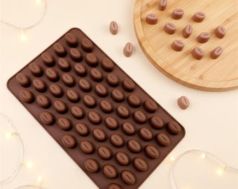 55-Cavity Coffee Beans Mold for DIY Crafts, Resin, Baking, Candles making