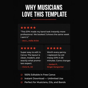 Canva EPK Template for Musicians – Editable Press Kit (PDF) image 7