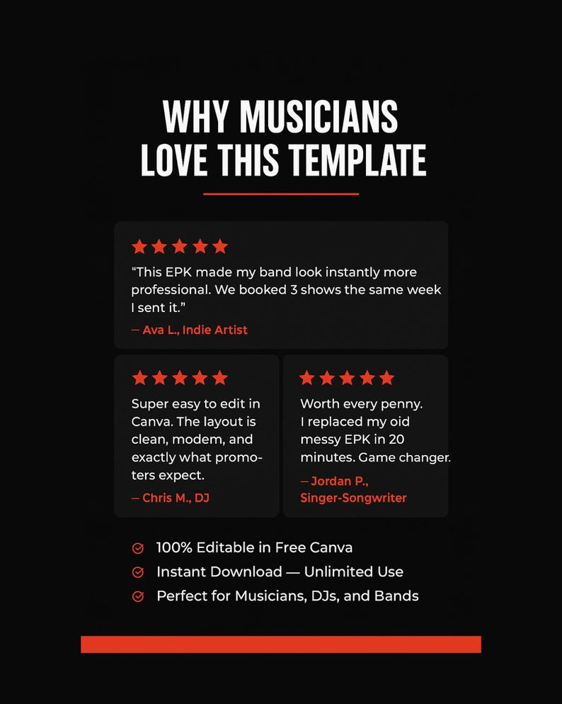 Canva EPK Template for Musicians – Editable Press Kit (PDF) image 7