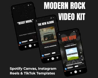 Canva Music Video Template, Edgy Rock, Instagram Reels, TikTok Promo (Digital Download)