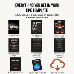 Canva EPK Template for Musicians – Editable Press Kit (PDF) image 4