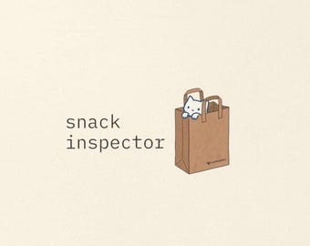 Snack Inspector Cat in Paper grocery Bag T-Shirt