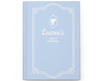 Quaderno personalizzato con copertina rigida e cammeo vintage / Quaderno per scrittura giornaliera