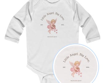 Vintage Cherub Angel Long Sleeve Baby Bodysuit, Renaissance Inspired Outfit