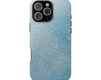 Blue Frost Crackle Glaze Phone Case, Ceramic Texture Phone Cover