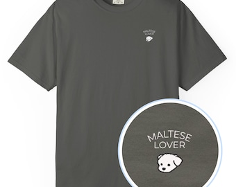 Maltese Lover T-Shirt, Minimal Dog Lover Graphic Tee, Gift for Maltese Mom