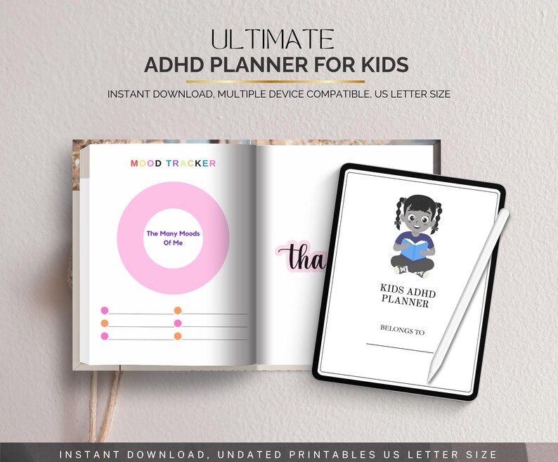 ADHD Planner for Kids Printable, Daily Routine & Focus Organizer, Child ...