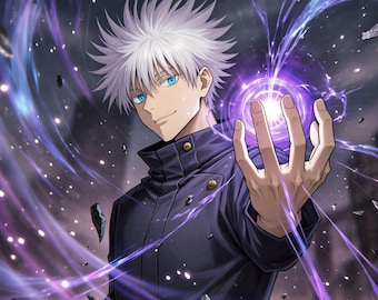 JJK Satoru Gojo Anime Poster, Japanese Manga Wall Art (Digital Download)