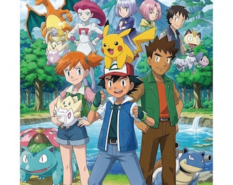 Pokemon Anime Manga Wallart, Pikachu Poster - Collage, Digital Poster, Japanese Manga Wall Art (Digital Download)