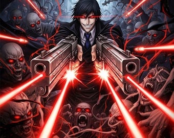 Hellsing Poster - Canva Print | Alucard Posters Wall Art | Japanese Manga Print (Digital Download)