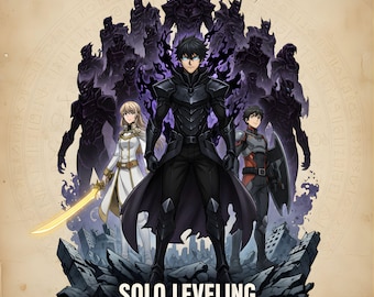 Solo Leveling Poster | Sung Jin-Woo Anime Wall Art, Birhtday or Christmas Gift (Digital Download)