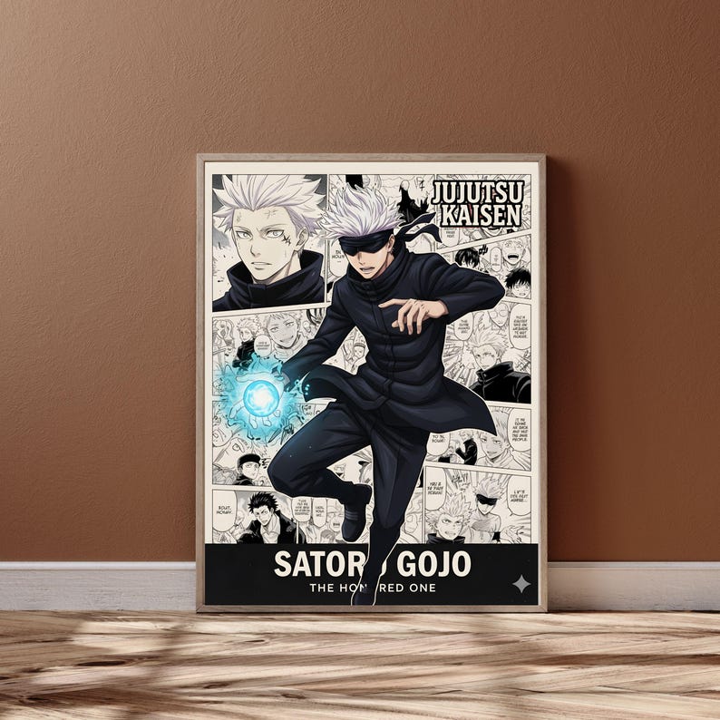 Gojo Boder JJK Jujutsu Kaisen Anime Manga Poster, Satoru Gojo, Japenese Manga Wall ...
