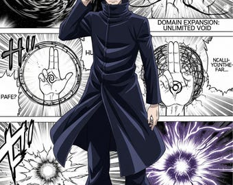 JJK Jujutsu Kaisen Anime Manga Poster, Satoru Gojo, Japenese Manga Wall Art (Digital Download)