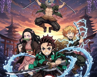Demon Slayer Anime Poster – Kimetsu no Yaiba Japanese Manga Wall Art (Digital Download)
