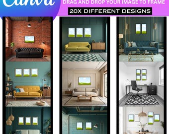 Canva Frame Mockup Bundle: Wall Art & Home Decor (Digital Download)