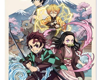 Demon Slayer Anime Poster – Kimetsu no Yaiba Japanese Manga Wall Art (Digital Download)