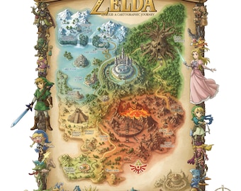 Hyrule Map Poster | Legend of Zelda Gamer Room Wallart (Digital Download PNG)