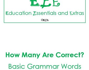 How Many Are Correct? - Basic Grammar Words