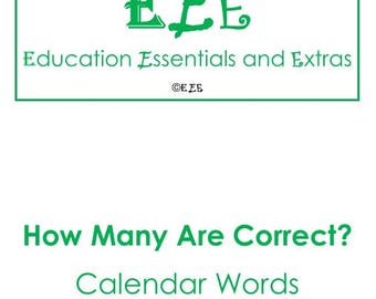 How Many Are Correct? - Calendar Words