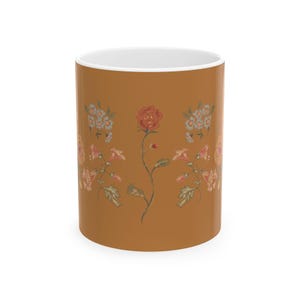 Flower mug, Gift for flower lover, autumn vibes
