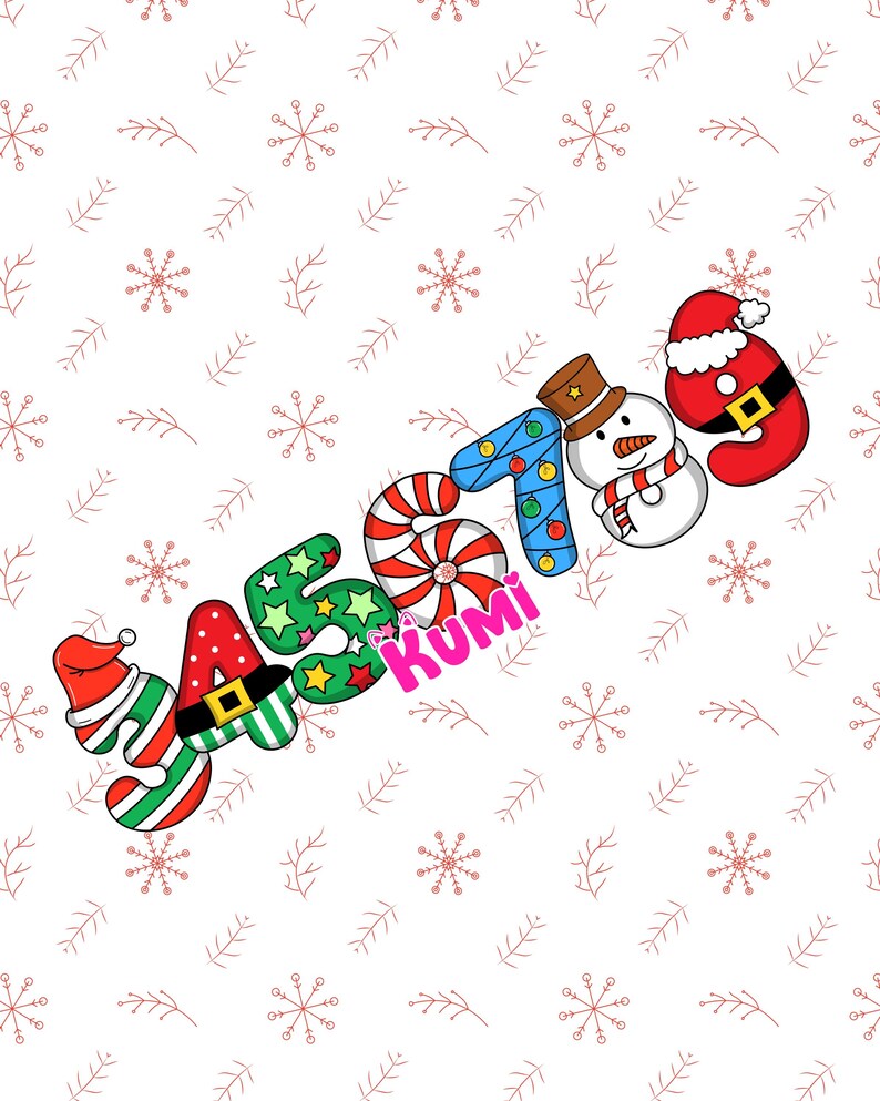 Letras navideñas con diseño | alfabeto con diseño navideño - Etsy España