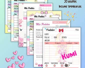 Notas de pedidos, 20 diseños editables en PPT