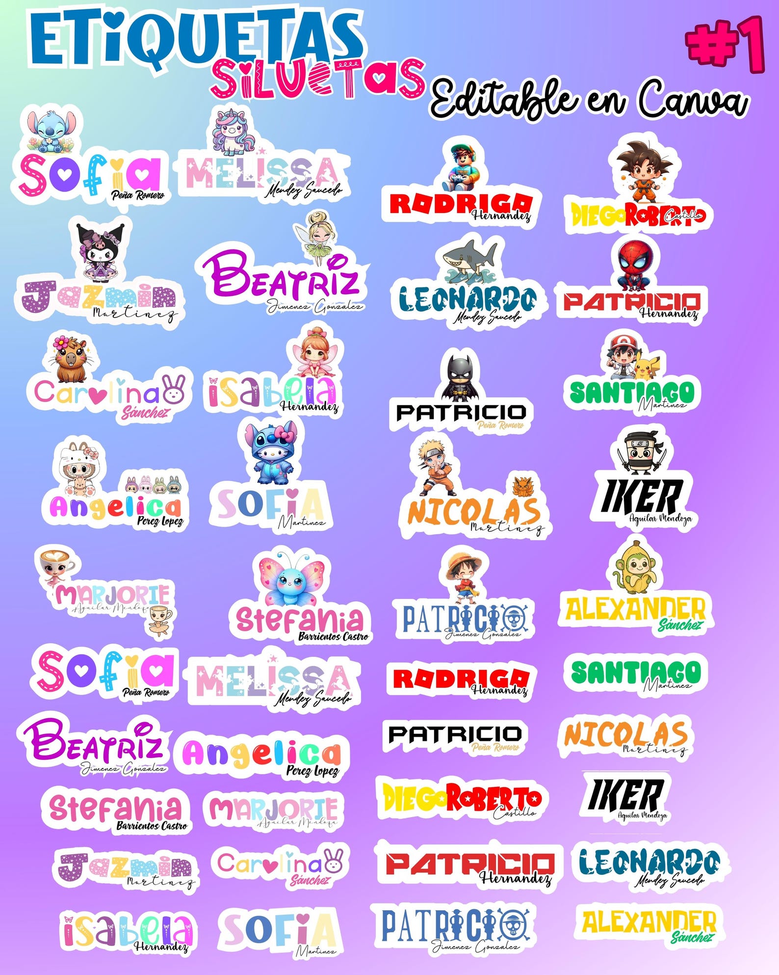 Editable Silhouette Back to School Labels #1 | School Labels | Back to ...