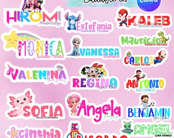 School labels kit #4 editable in Canva silhouette back to school | School Labels | Back to School Stickers