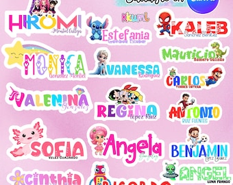 Etiquetas escolares kit #4 editable en canva silueta regreso a clases  | School Labels | Back to School Stickers