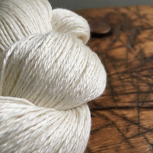 Undyed Natural White  Merino Silk Yarn, 3 Ply, 50 or 100 Gram Skein, Fingering Weight, OEKO-TEX® Certified