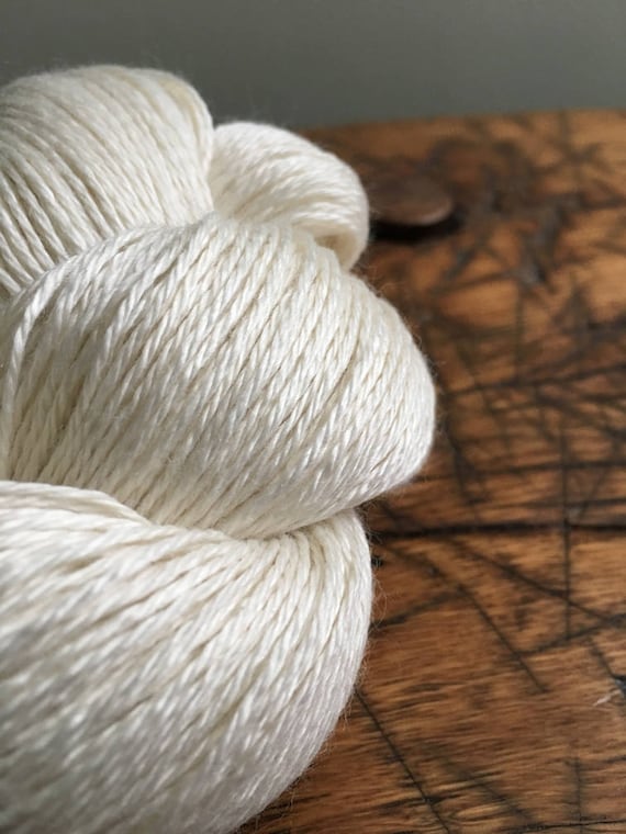 Undyed Natural White  Merino Silk Yarn, 3 Ply, 50 or 100 Gram Skein, Fingering Weight, OEKO-TEX® Certified