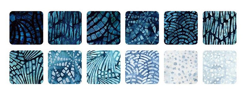 Lunn Studios Artisan Batiks Natural Formations Rain Colorstory Roll Up 40 2.5-inch Strips Robert Kaufman RU-836-40