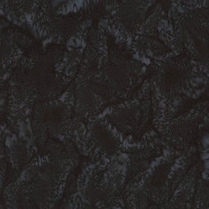 May include: A black fabric with a subtle, swirling pattern. The fabric has a dark, almost black, background with a lighter, gray pattern.
