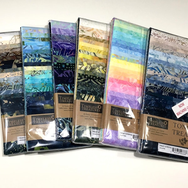 Timeless Treasures Tonga Treats Strip Packs, 8 Different Selections