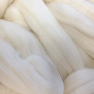May include: Close-up of white wool fibers, soft and fluffy, perfect for crafting or felting.