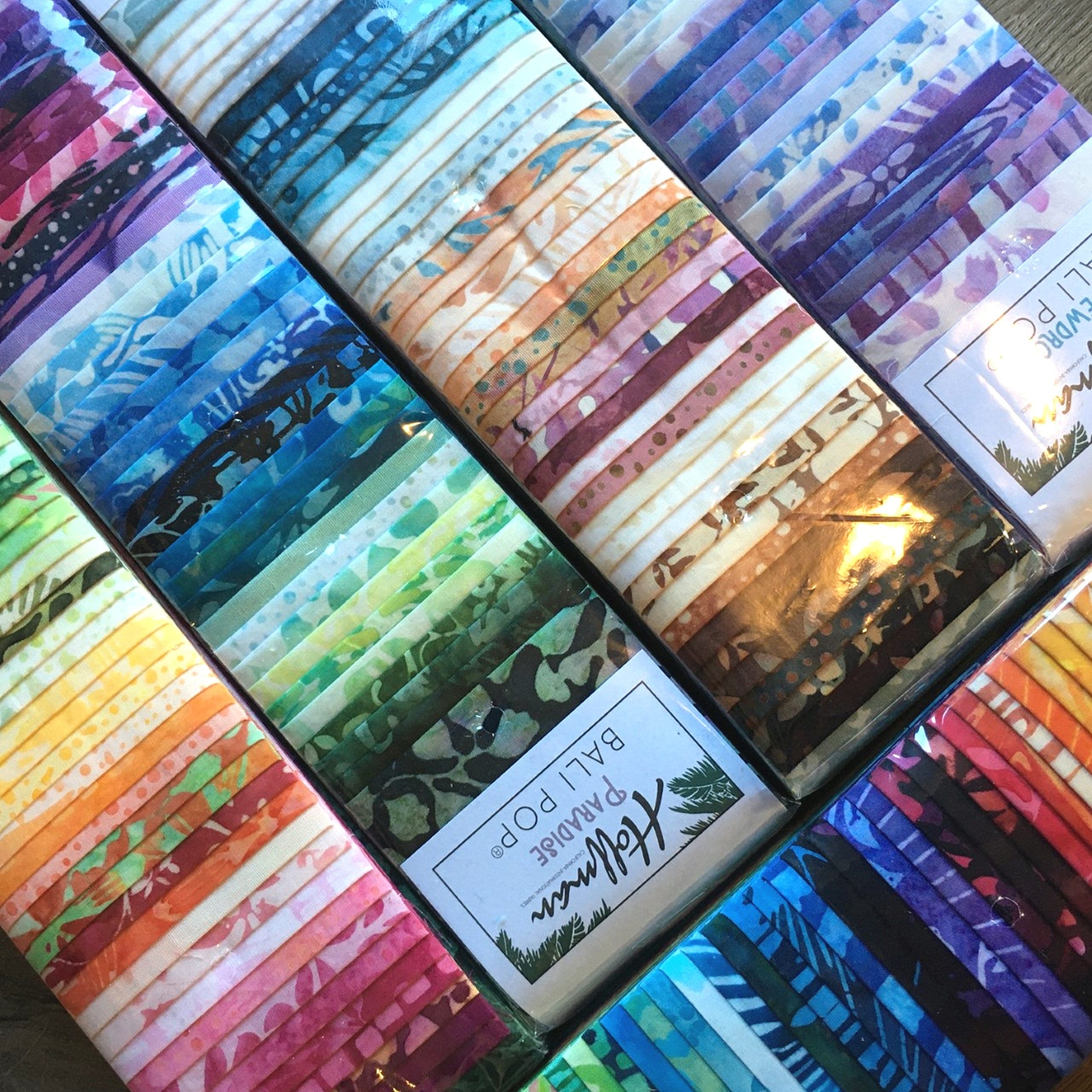 Hoffman Bali Pop, Strip Pack, 10 Different Selections, Multicolored Rollup, 40 Fabrics