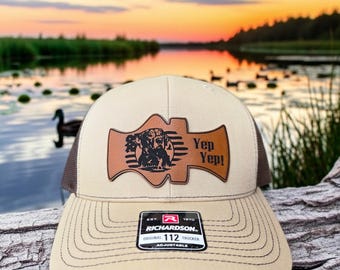 Duck Hunting Dog Patch Hat: Richardson 112 Trucker Cap