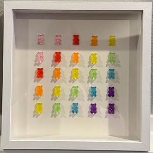 Rainbow Resin Gummy Bear Art/3D Pop Art/Bright Resin Wall Decor