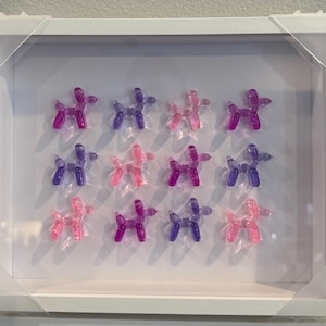 Rainbow Resin Balloon Dog Art/3D Pop Art/Bright Resin Wall Decor