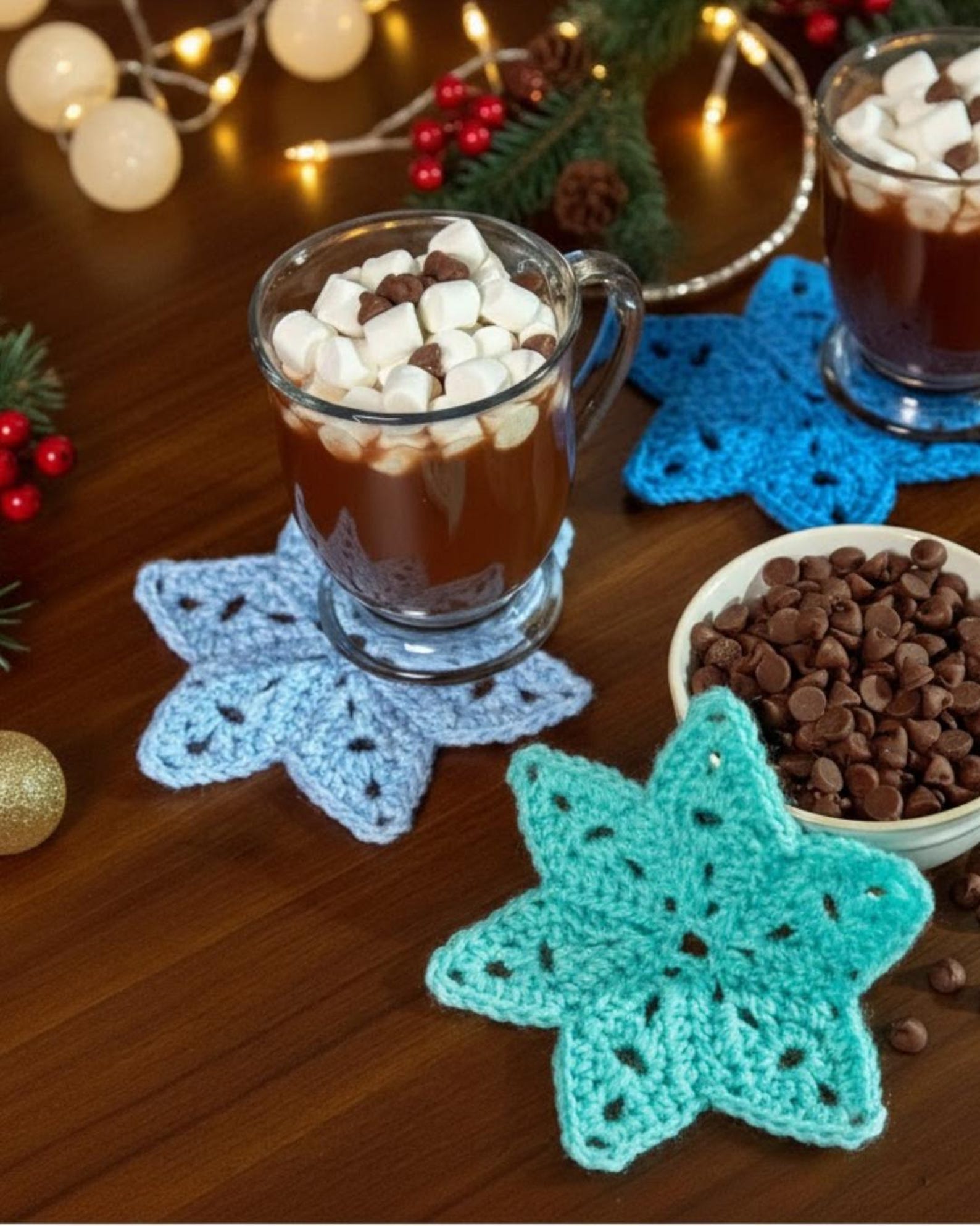 Crochet Snowflake Coaster Pattern, Easy Beginner Christmas Festive Mug ...