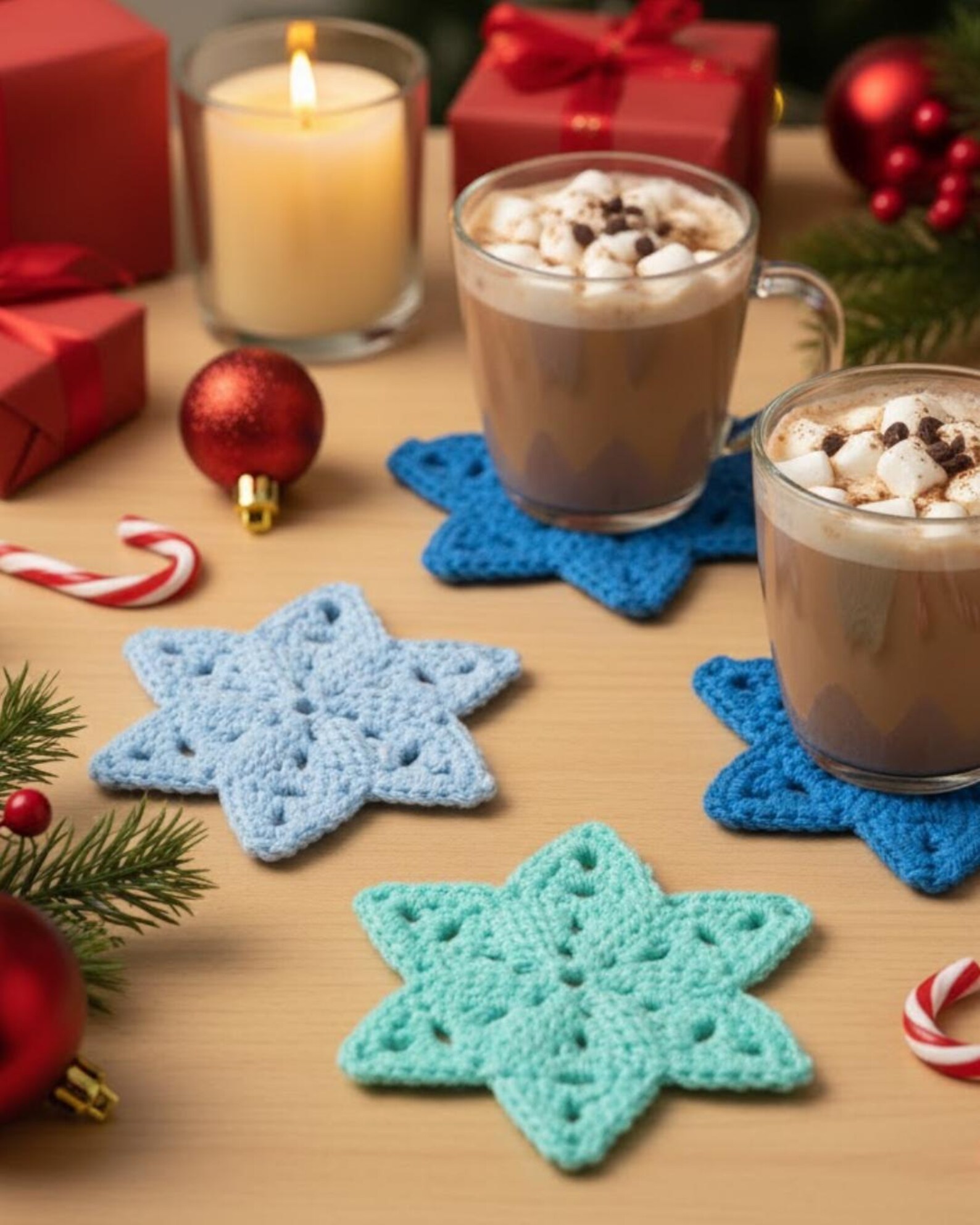 Crochet Snowflake Coaster Pattern, Easy Beginner Christmas Festive Mug ...