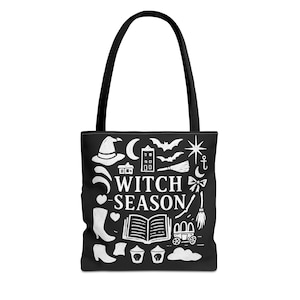 Witch Season Tote Bag, Halloween Tote, Witchcraft Bag, Gift for Witches, Spooky Season Accessory