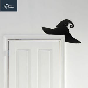 Halloween & Christmas Witch Hat Door Decoration, Black Halloween Witch Hat Door Topper, Halloween Door Toppers,  Halloween Home Decor