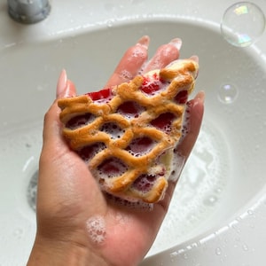 Savon artisanal Savon pour tarte aux framboises : pain de bain parfumé fantaisie