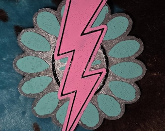 Turquoise and Pink Lightning Bolt Freshie
