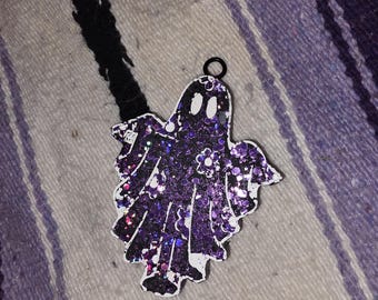 Purple Glitter Floral Ghost Freshie