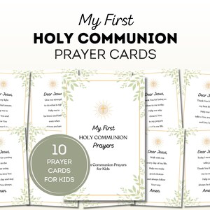 First Communion Prayer Cards for Kids | Holy Communion Gift | Catholic Printable Eucharist Keepsake